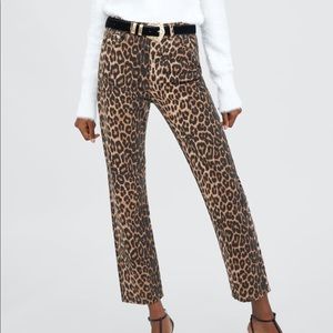 Leopard/cheetah print Zara jeans